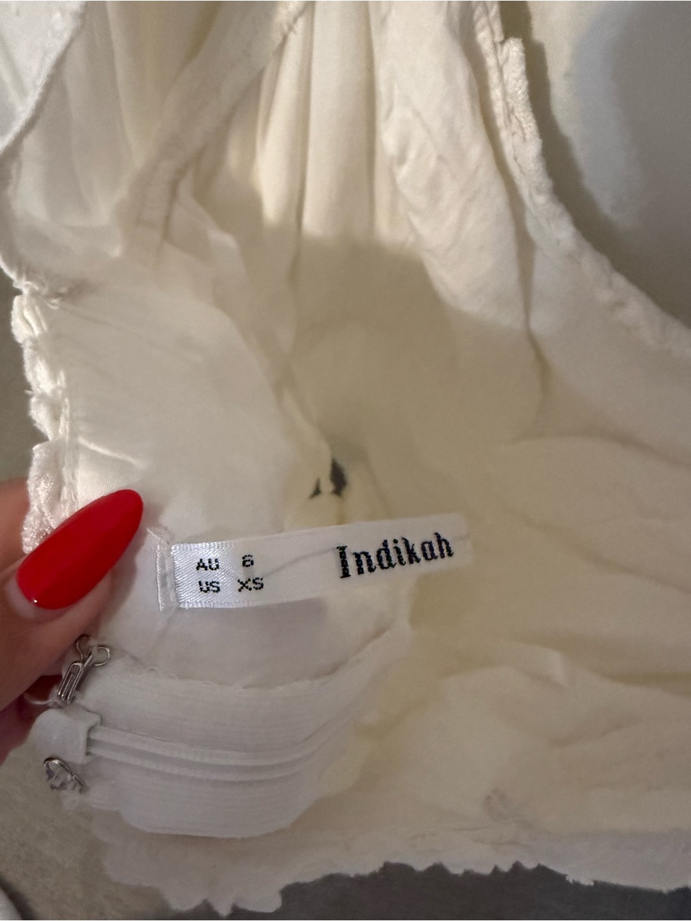 Hello Molly Cream Textured Ruffle Mini Dress - Picture 3 of 3